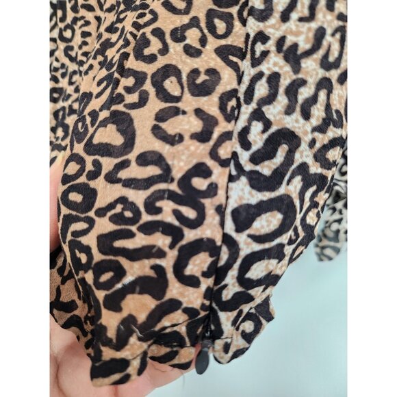 Y2K Violet & Claire Womens Top Large Brown Black Animal Print Fringe Whimsygoth - Picture 6 of 10